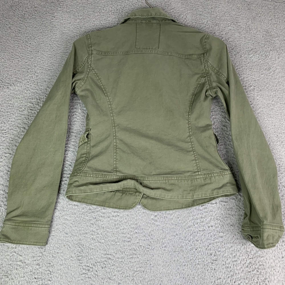 Lucky Brand Jacket Women XS Olive Green Stretch Button Utility Military Y2K - Picture 6 of 8
